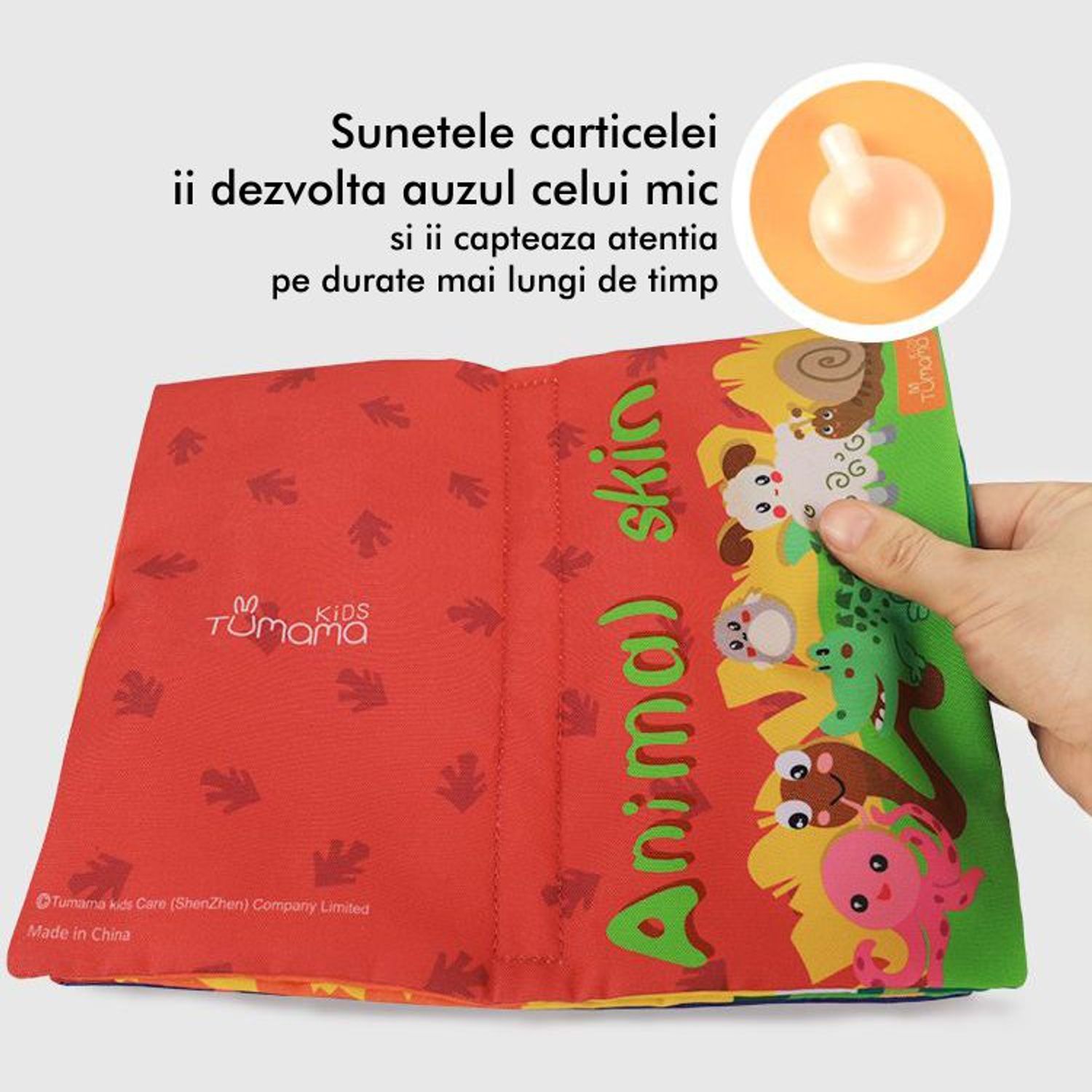 Carte interactiva fosnitoare Animal's Tails, TUMAMA&reg;, 6 animalute colorate, pentru dentitia copiilor si a - 6970164874721 fotografia produsului View 5 L