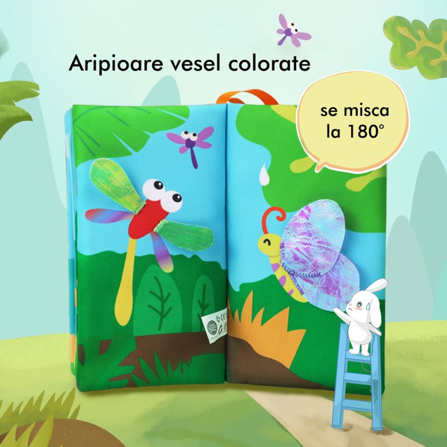 Carte interactiva fosnitoare Animal's Tails, TUMAMA&reg;, 6 animalute colorate, pentru dentitia copiilor si a - 6970164874721 fotografia produsului View 4 L