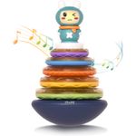 Jucarie muzicala interactiva zornaitoare 3 in 1, tip piramida, 5 cercuri multicolore, design Iepuras, Tumama&reg;, multicolor fotografia produsului View 6 S