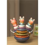 Jucarie muzicala interactiva zornaitoare 3 in 1, tip piramida, 5 cercuri multicolore, design Iepuras, Tumama&reg;, multicolor fotografia produsului View 3 S