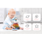 Jucarie muzicala interactiva zornaitoare 3 in 1, tip piramida, 5 cercuri multicolore, design Iepuras, Tumama&reg;, multicolor fotografia produsului View 2 S