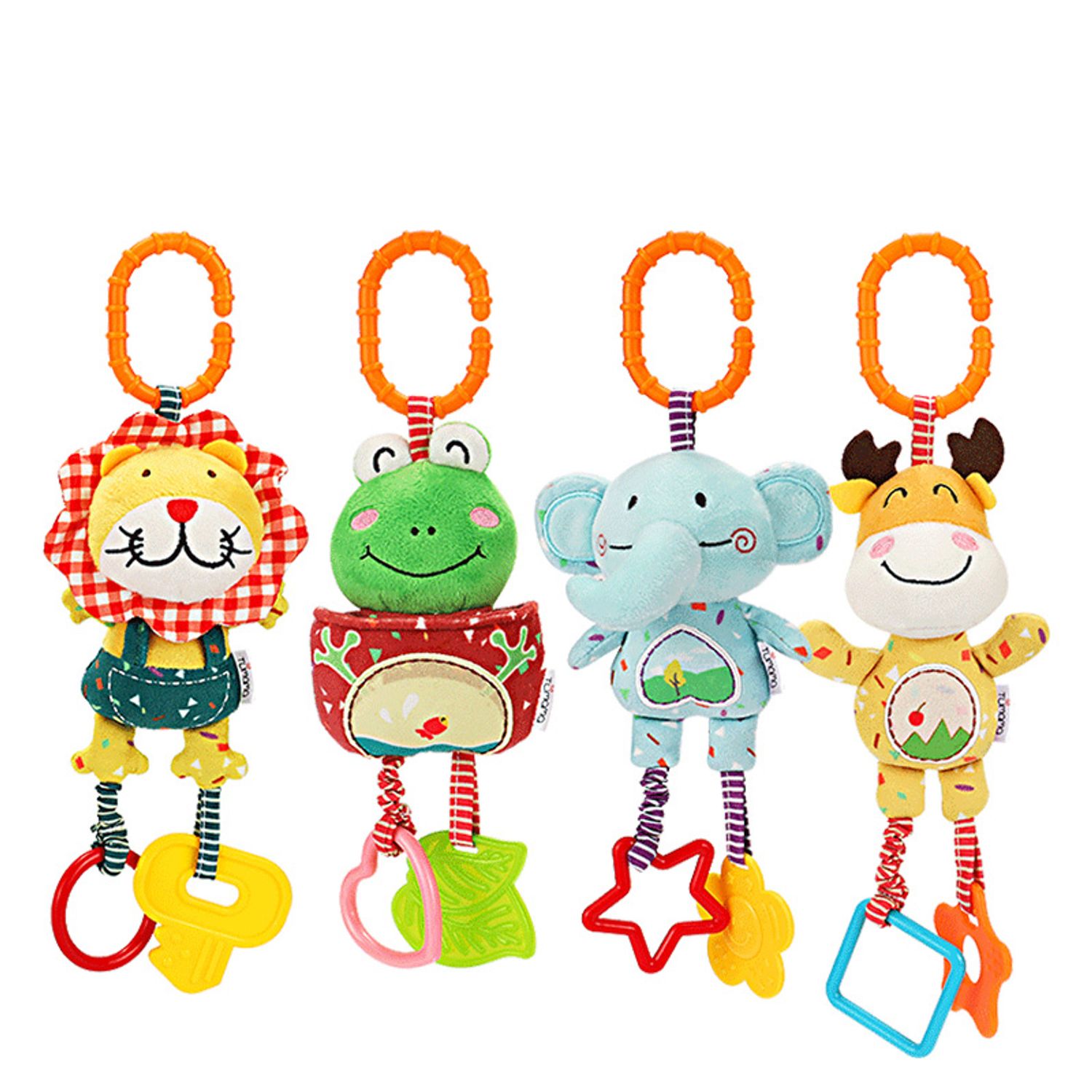 Set 4 Jucarii Agatatoare din Plus, pentru Bebelusi si Copii, Model Animale, Varsta +0 luni, Tumama&reg;, multicolor fotografia produsului