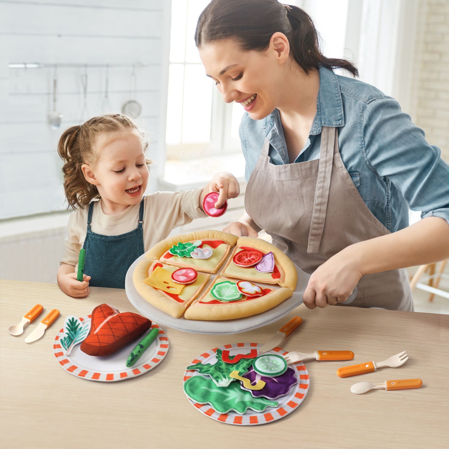 Joc creativ si educativ pentru copii, Pizza Interactiva, Tumama&reg;, Material Plus, multicolor fotografia produsului View 5 L