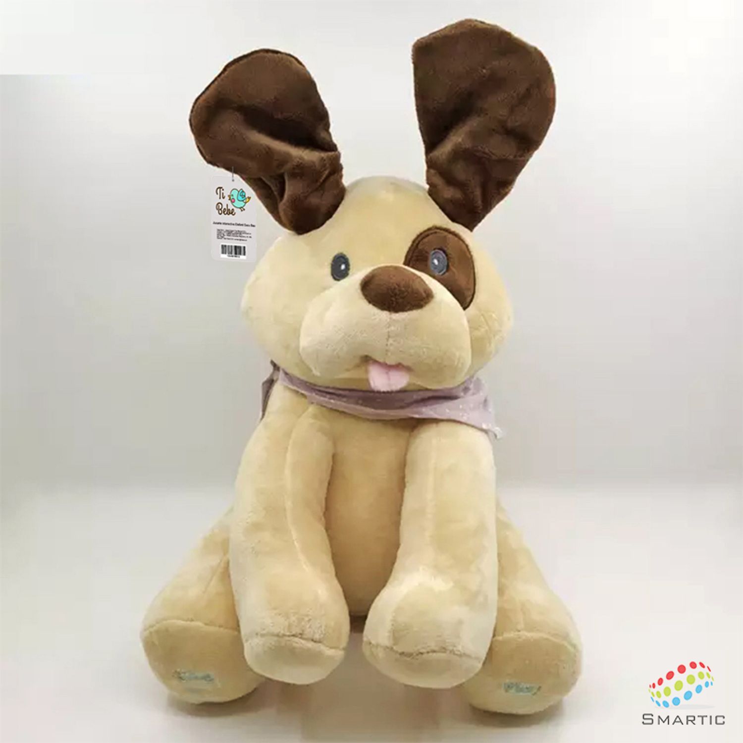 Jucarie interactiva, Smartic&reg;, Catelus de plus Cucu-Bau, Peek a Boo-Canta si vorbeste, Crem fotografia produsului View 4 L