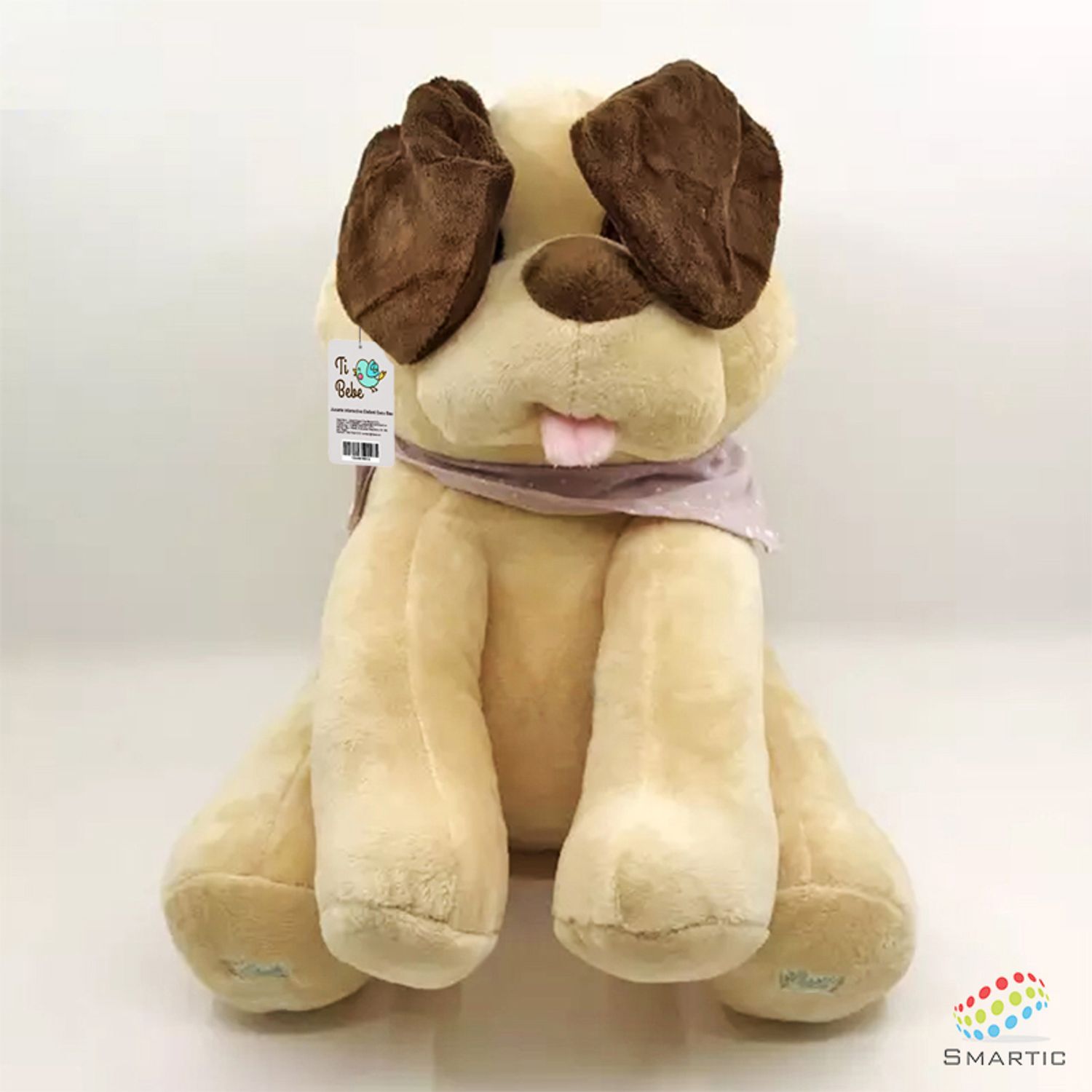 Jucarie interactiva, Smartic&reg;, Catelus de plus Cucu-Bau, Peek a Boo-Canta si vorbeste, Crem fotografia produsului View 2 L