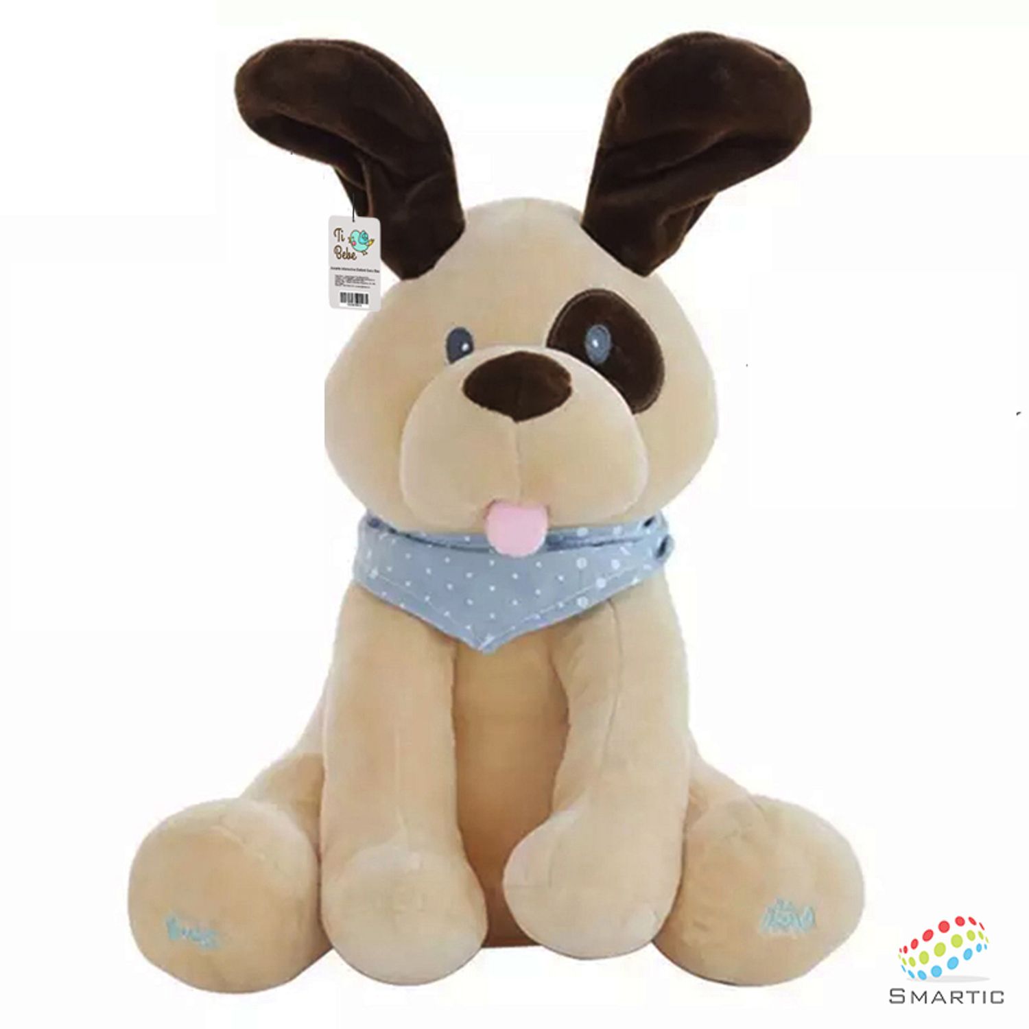 Jucarie interactiva, Smartic&reg;, Catelus de plus Cucu-Bau, Peek a Boo-Canta si vorbeste, Crem fotografia produsului