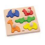 Puzzle Montessori cu maner, Animale, Viga fotografia produsului