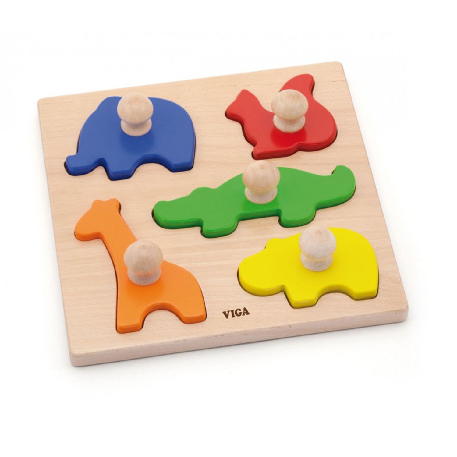 Puzzle Montessori cu maner, Animale, Viga fotografia produsului