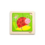 Puzzle din lemn din 4 piese mari, Buburuza, Viga fotografia produsului
