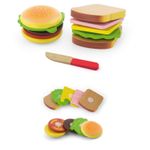 Set hamburger si sandvis din lemn, Viga fotografia produsului