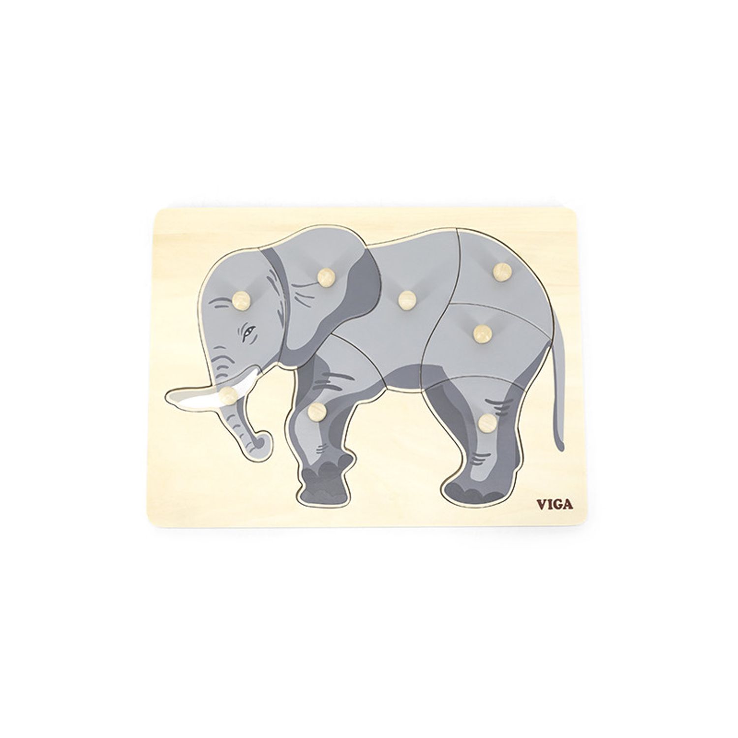 Puzzle Montessori, Elefant, Viga fotografia produsului