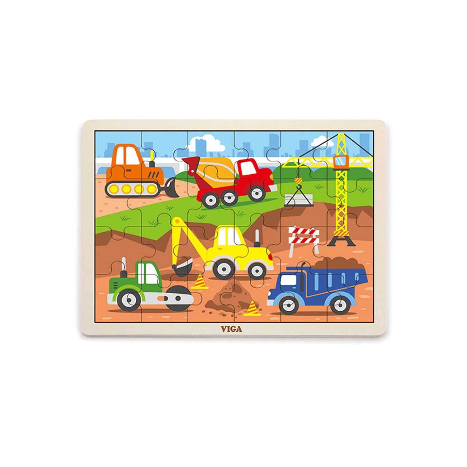 Puzzle Vehicule pentru constructii, 24 piese, Viga fotografia produsului