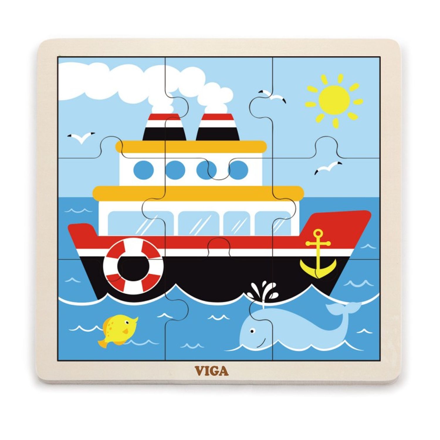 Puzzle din 9 piese mari - vapor, Viga fotografia produsului