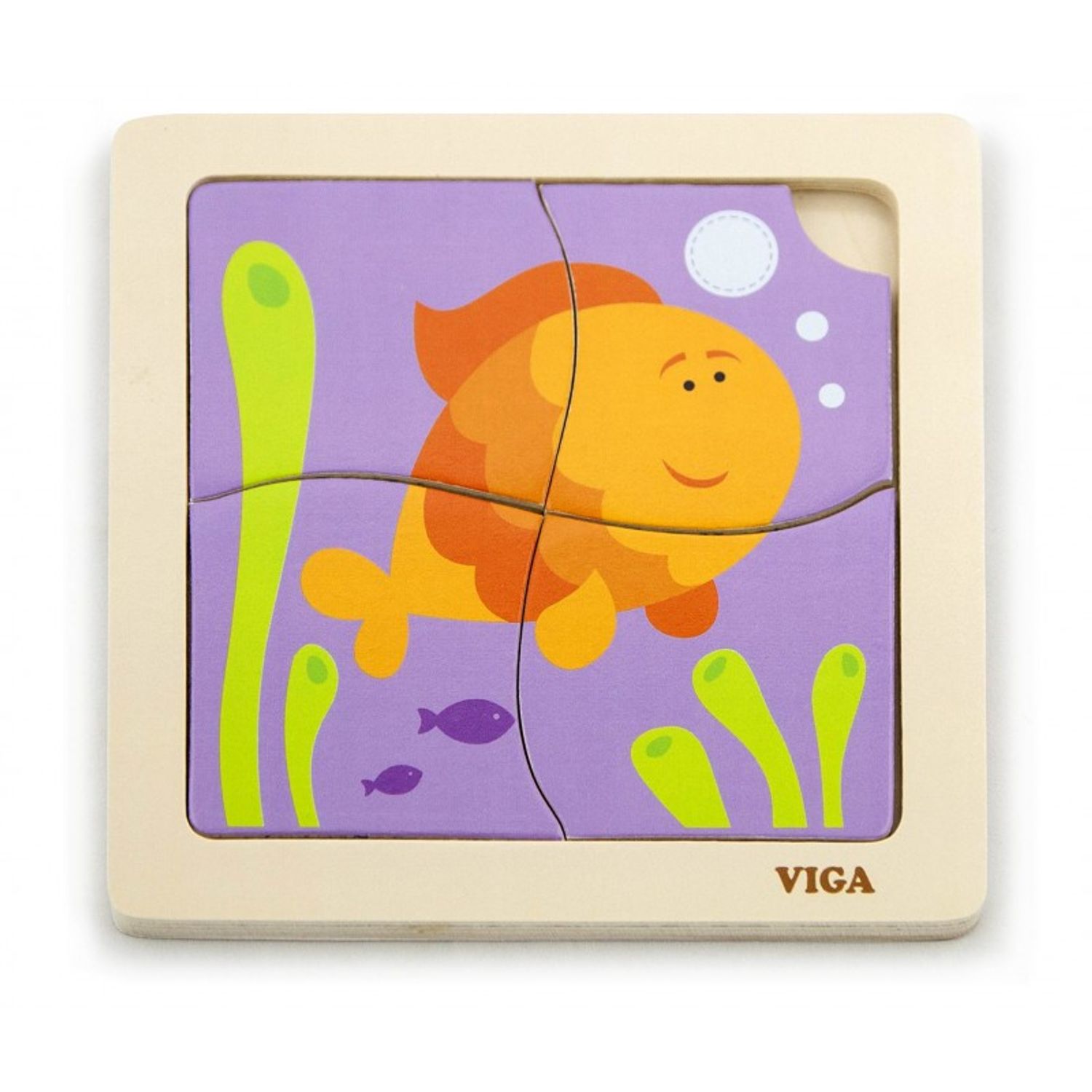 Puzzle din lemn din 4 piese mari - peste, Viga fotografia produsului