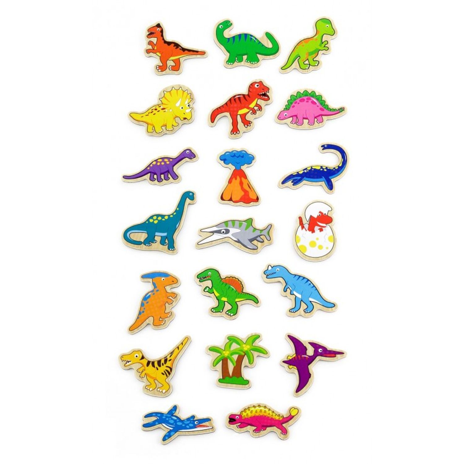 Set dinozauri magnetici din lemn 20 buc, Viga fotografia produsului