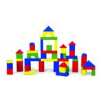 Cuburi de construit din lemn, colorate, 3.5 cm, 50 buc fotografia produsului
