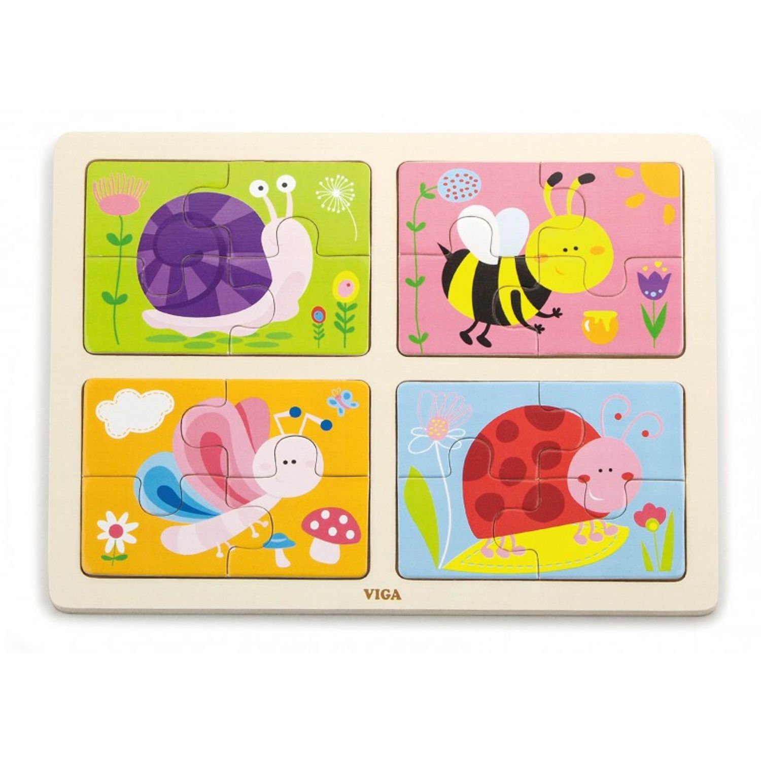 Puzzle 4 in 1 - Insecte fotografia produsului