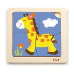Puzzle din lemn din 4 piese mari - girafa fotografia produsului