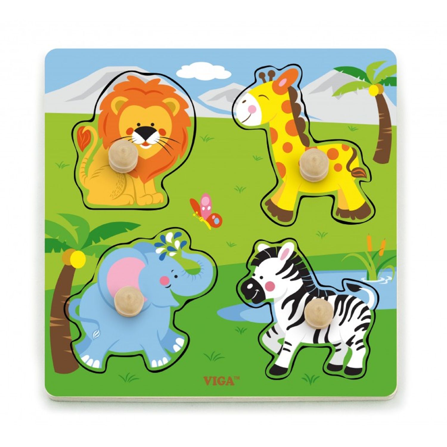 Puzzle cu manere - animale salbatice fotografia produsului