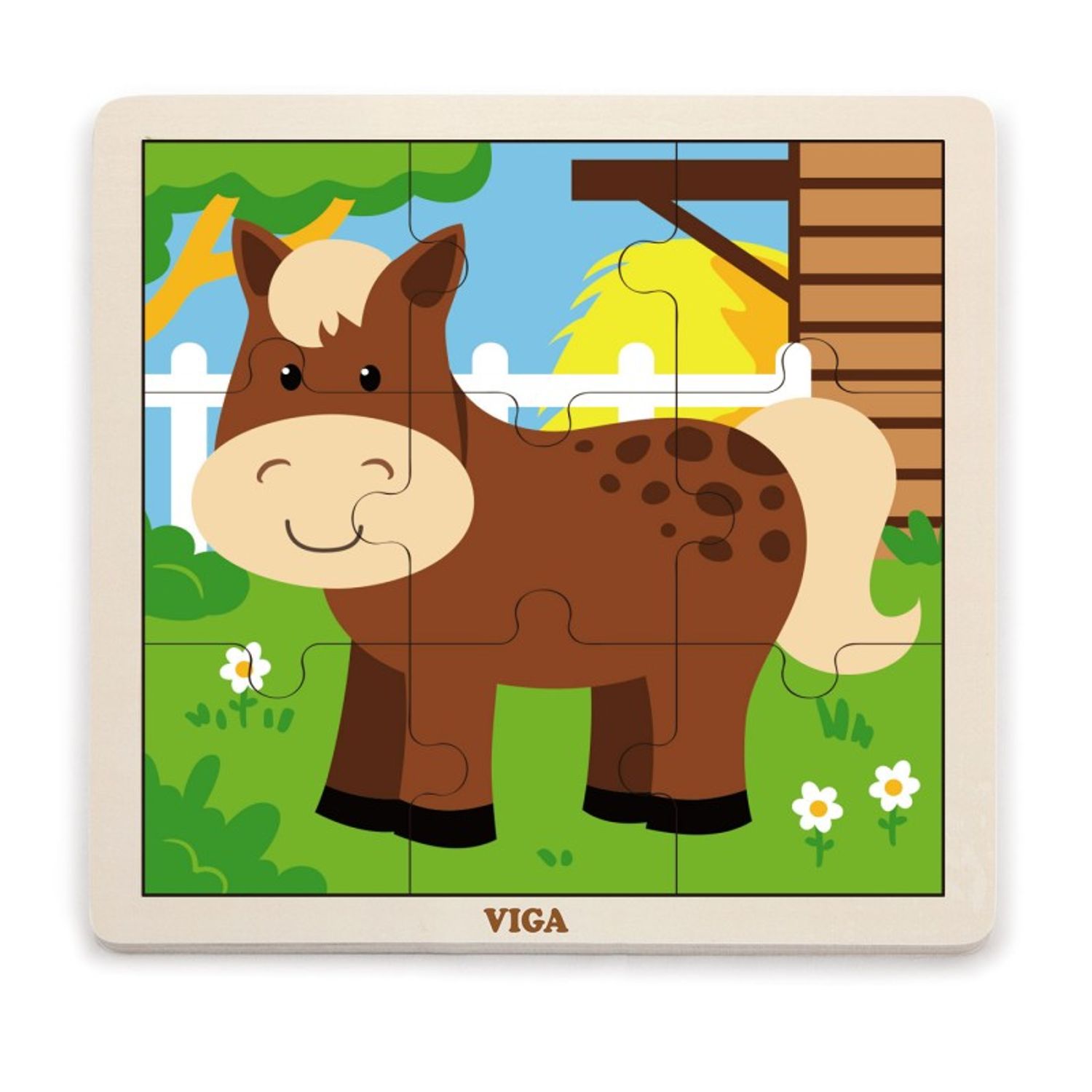 Puzzle din 9 piese mari - cal fotografia produsului