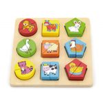 Puzzle din cuburi din lemn cu animale fotografia produsului