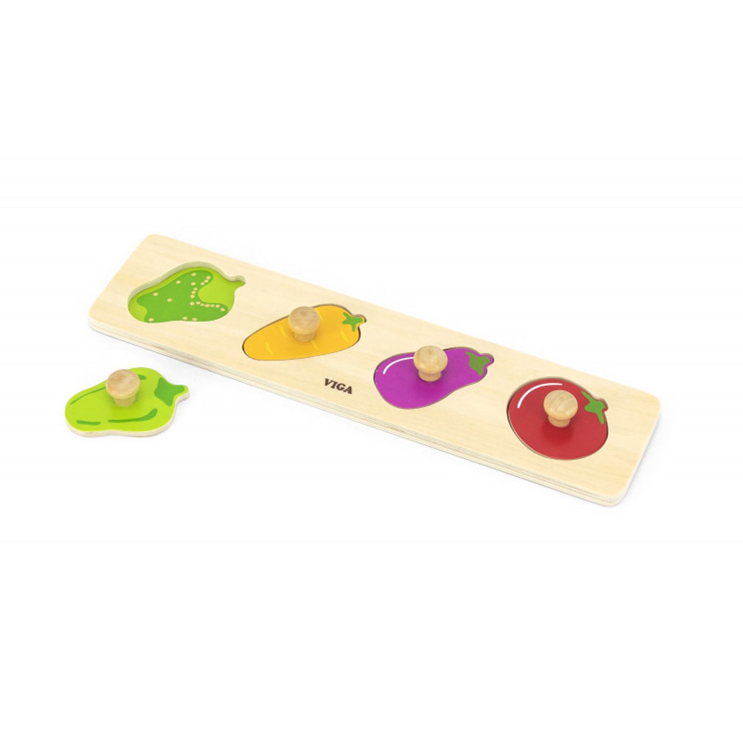 Puzzle Montessori cu maner, Legume, Viga fotografia produsului
