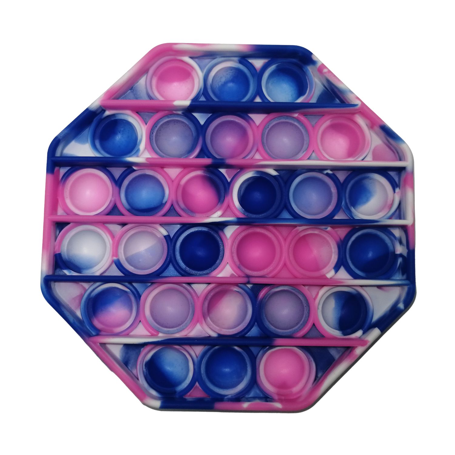 Jucarie antistres, Pop it, silicon, hexagon, 12 cm, multicolor fotografia produsului View 2 L