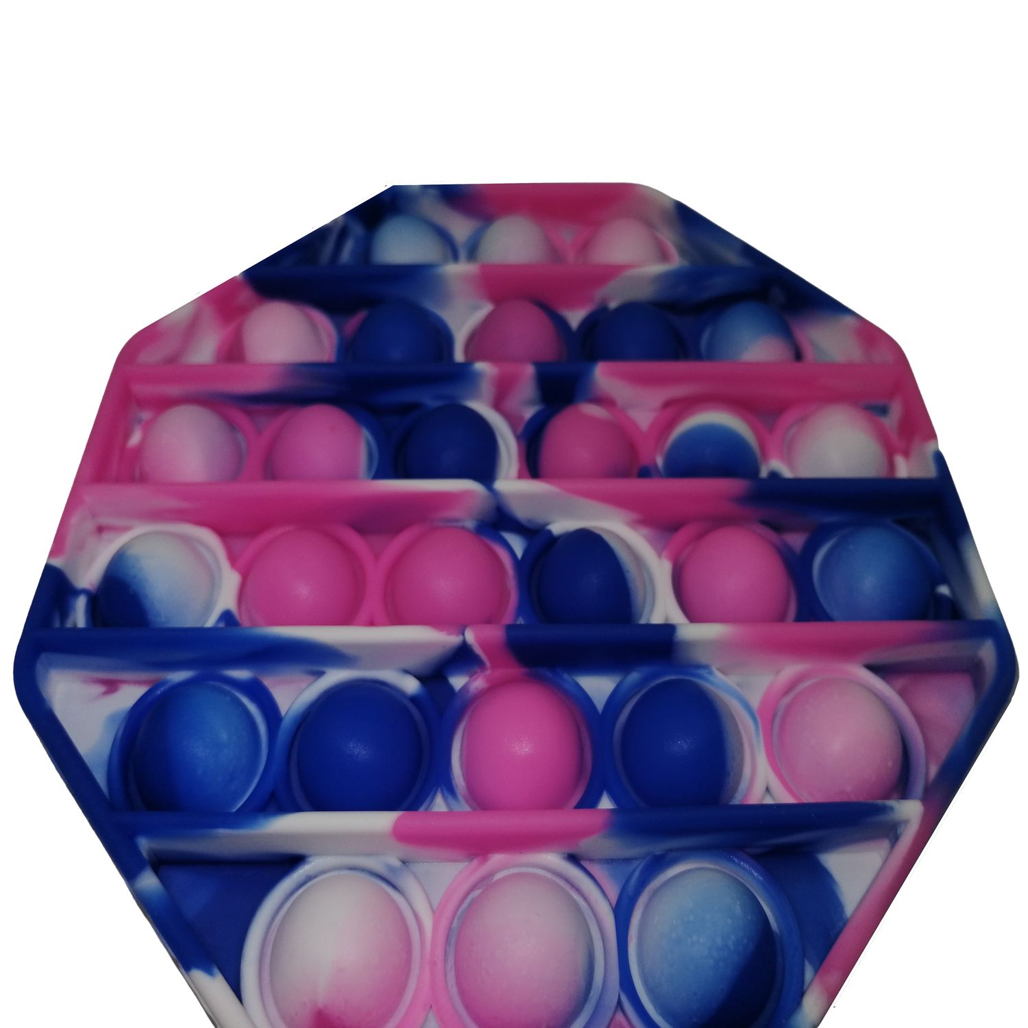 Jucarie antistres, Pop it, silicon, hexagon, 12 cm, multicolor fotografia produsului View 5 L