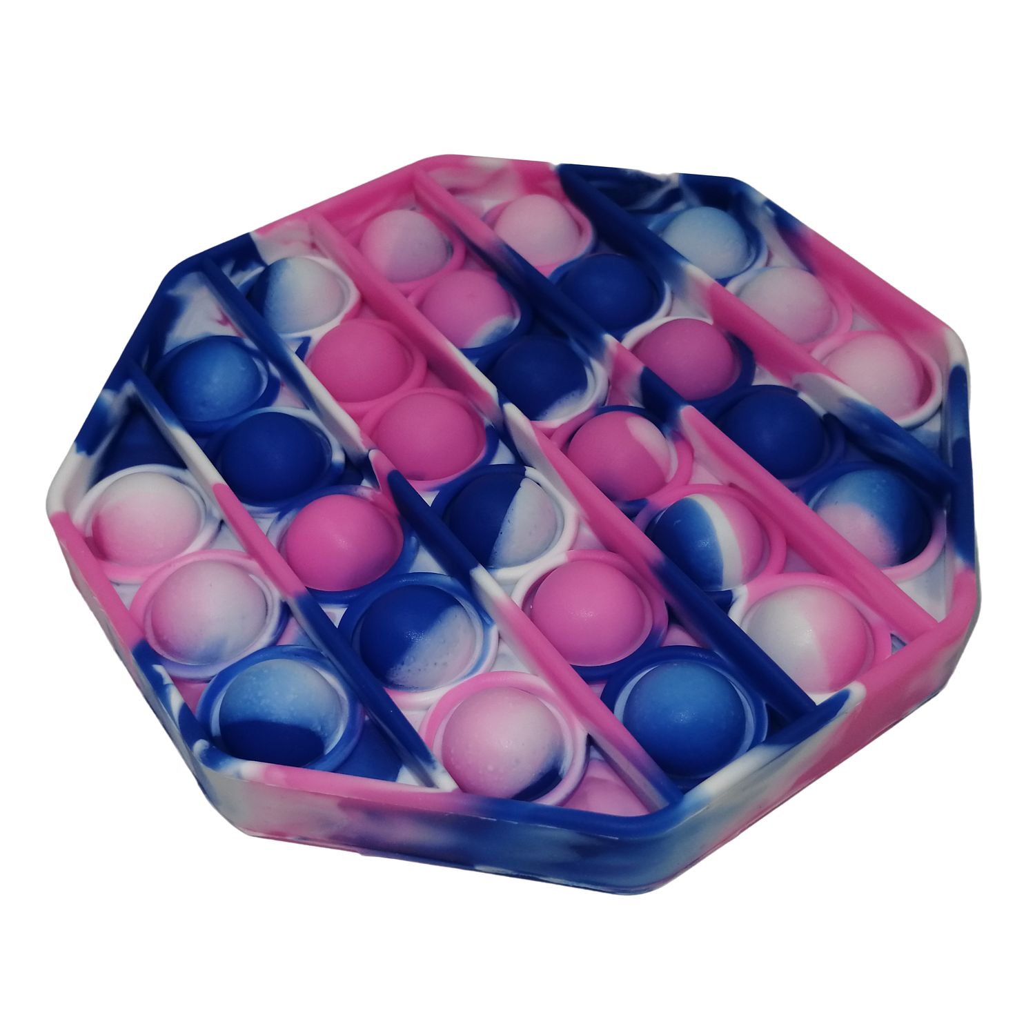 Jucarie antistres, Pop it, silicon, hexagon, 12 cm, multicolor fotografia produsului View 3 L