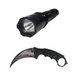 Lanterna cu electrosoc cu acumulator, LED, cutit karambit antrenament inclus fotografia produsului View 19 S