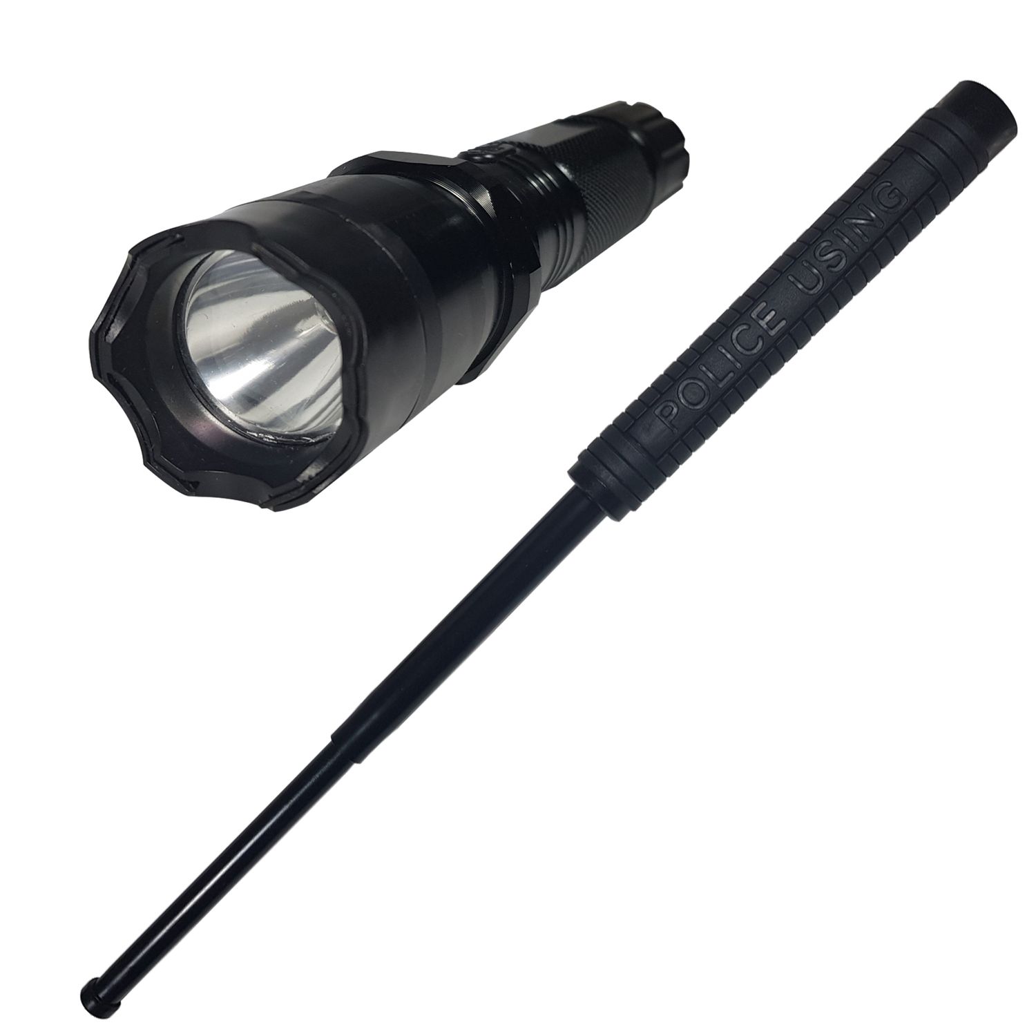 Lanterna cu electrosoc cu acumulator, LED, baston Police inclus fotografia produsului