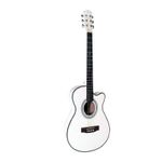 Chitara clasica din lemn 95 cm, Cutaway alb fotografia produsului