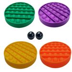 Set 4 jucarii antistres, Pop it, 13 cm, multicolor, bile incluse fotografia produsului