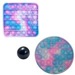 Set doua jucarii antistres, model Pop it, silicon, multicolor, bila inclusa fotografia produsului