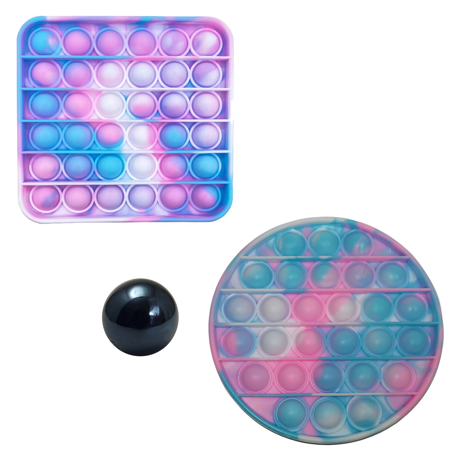 Set doua jucarii antistres, model Pop it, silicon, multicolor, bila inclusa fotografia produsului