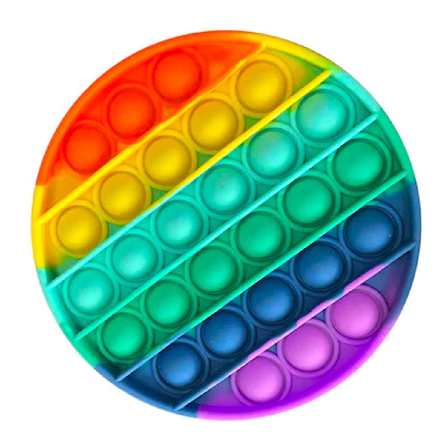 Jucarie Interactiva POP IT Cerc - Antistres, Silicon Moale, Multicolor fotografia produsului