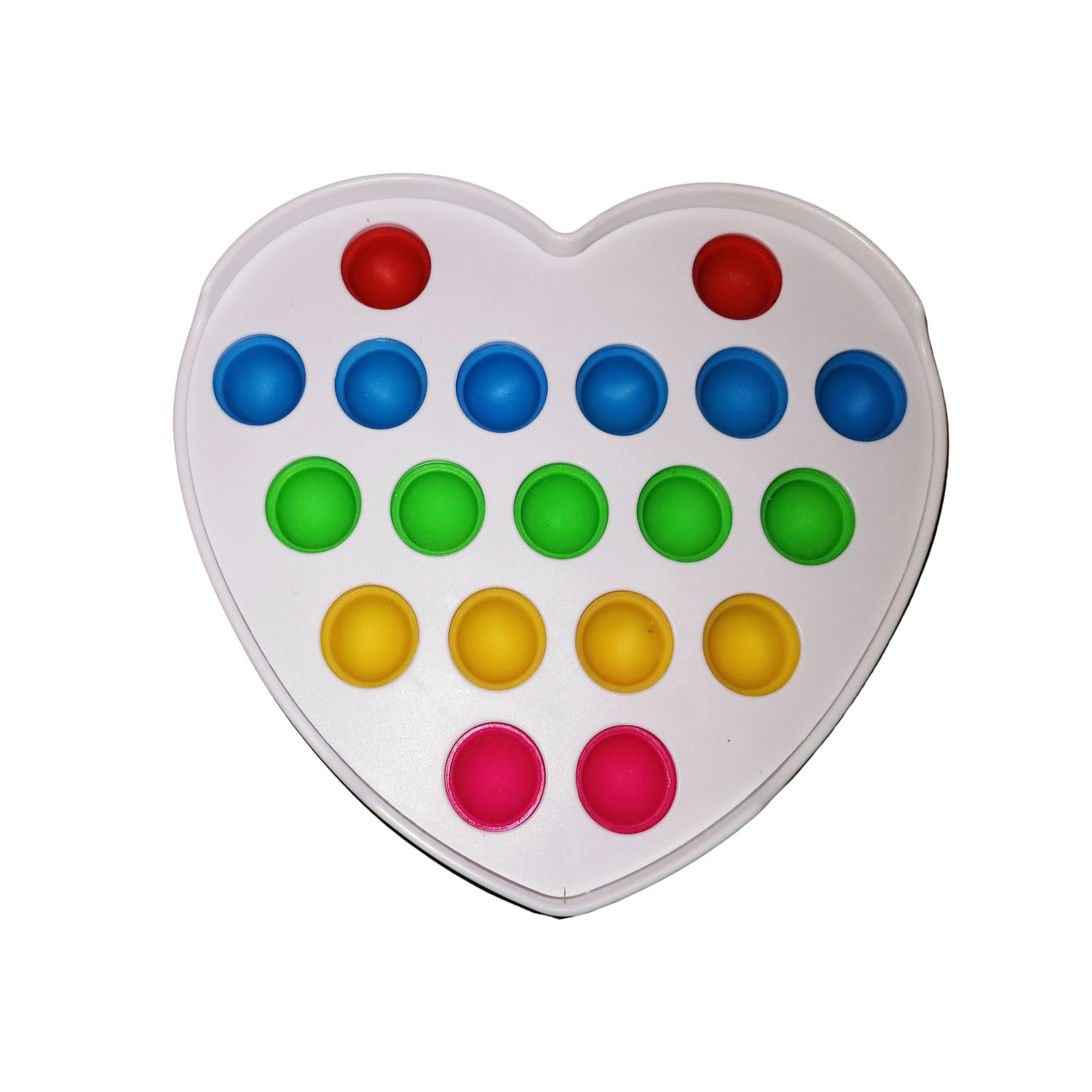 Jucarie antistres, Pop it, plastic, inima, 12 cm, alb fotografia produsului View 2 L