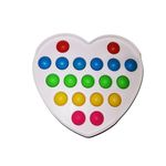 Jucarie antistres, Pop it, plastic, inima, 12 cm, alb fotografia produsului