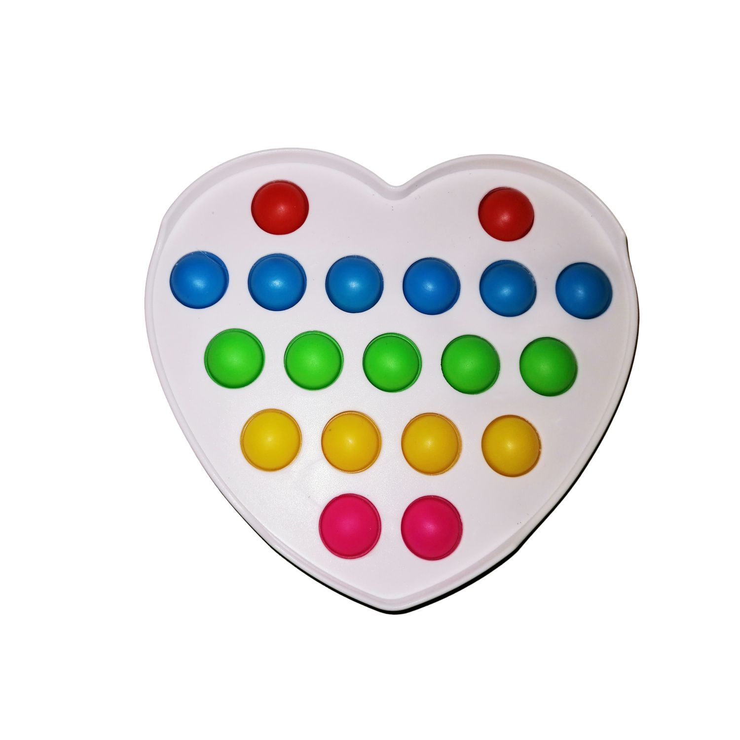 Jucarie antistres, Pop it, plastic, inima, 12 cm, alb fotografia produsului