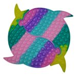 Jucaria antistres, Pop it Grand, model delfini siamezi, 41 cm, multicolor fotografia produsului