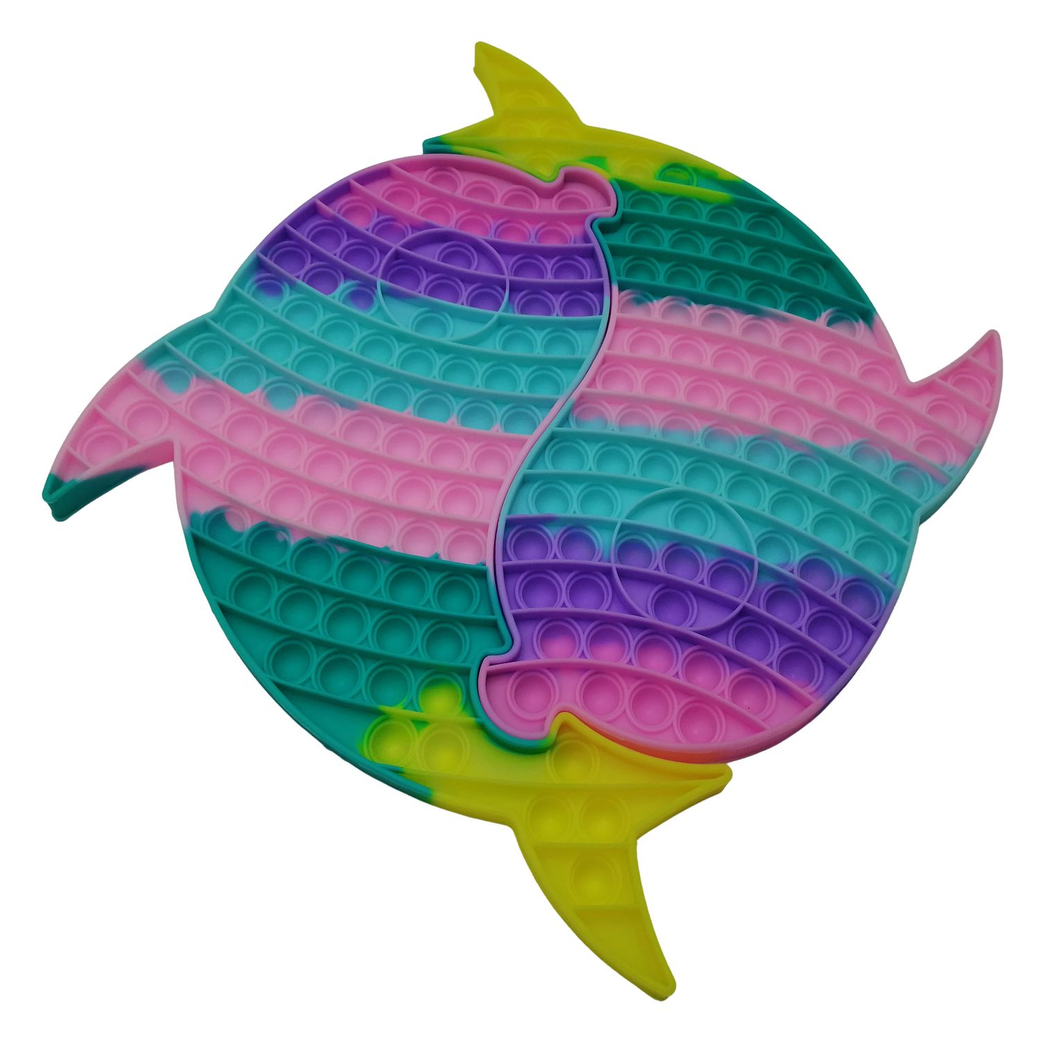 Jucaria antistres, Pop it Grand, model delfini siamezi, 41 cm, multicolor fotografia produsului View 3 L