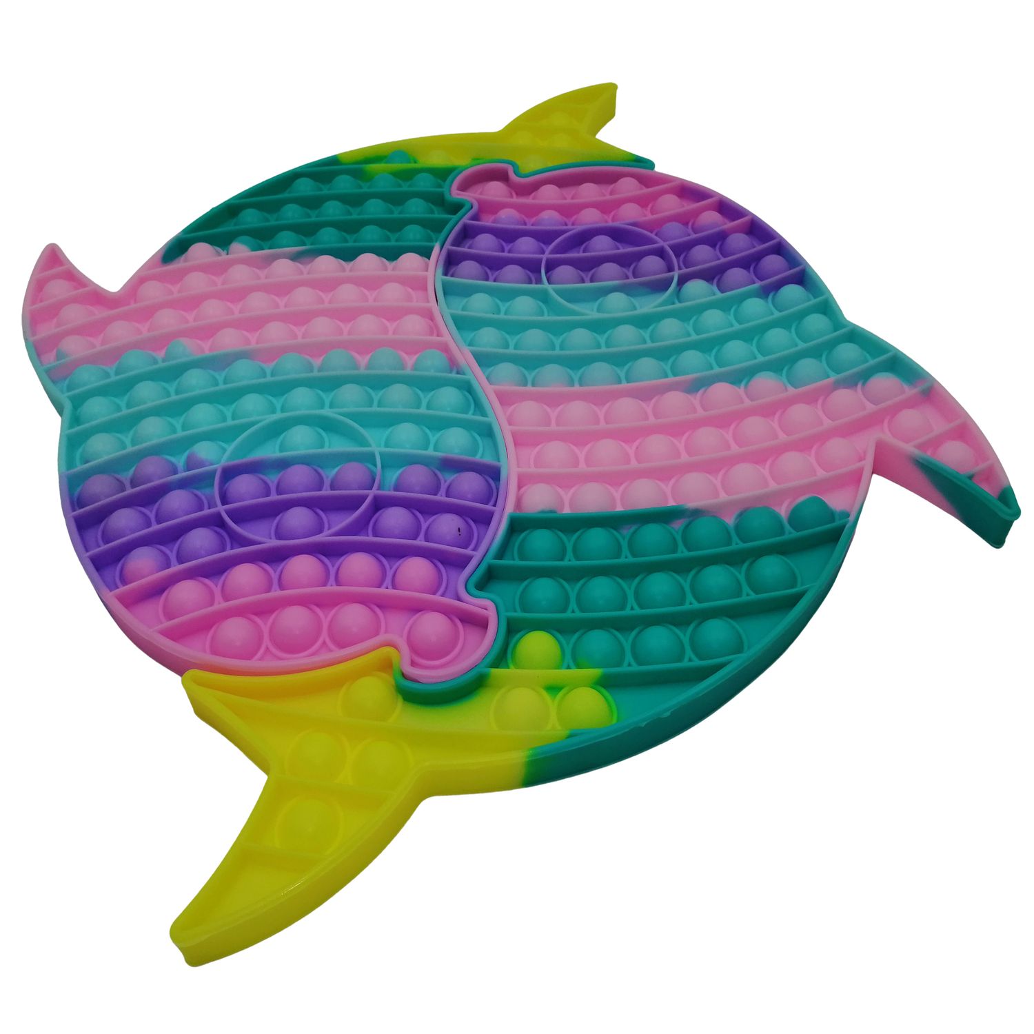Jucaria antistres, Pop it Grand, model delfini siamezi, 41 cm, multicolor fotografia produsului View 2 L