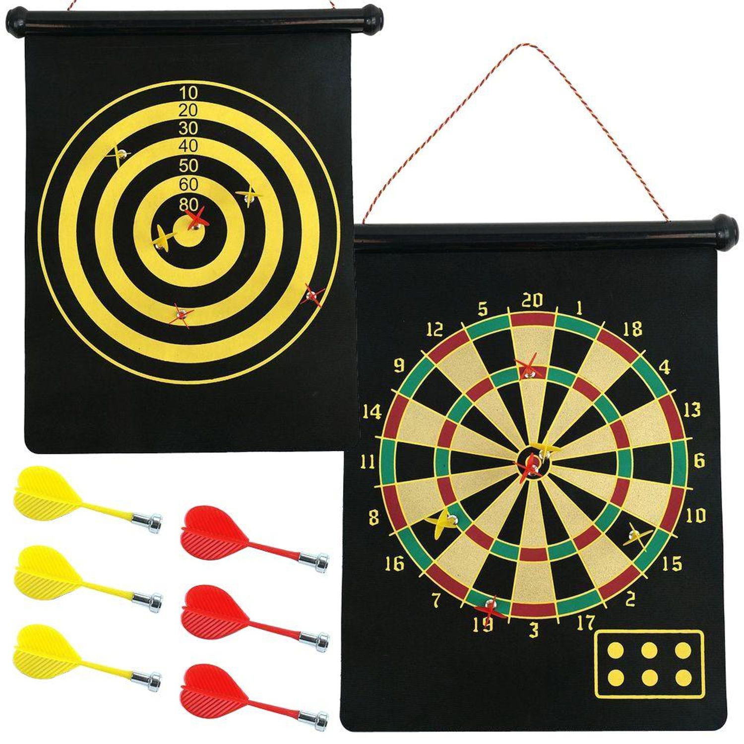 Tabla magnetica de darts, 47 cm, textil, neagra fotografia produsului View 4 L