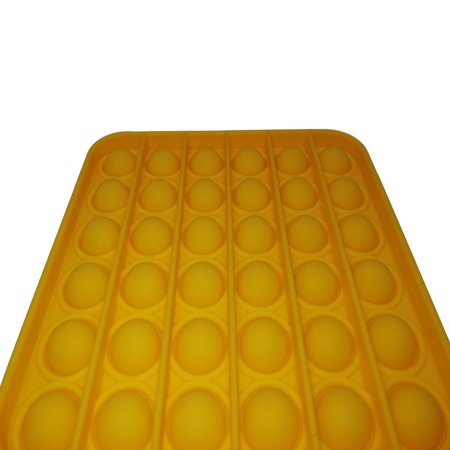 Jucarie antistres, Pop it, silicon, patrat, 12.5 cm, galben fotografia produsului View 5 L
