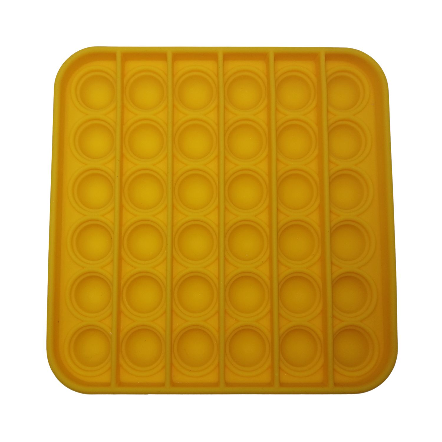 Jucarie antistres, Pop it, silicon, patrat, 12.5 cm, galben fotografia produsului View 2 L