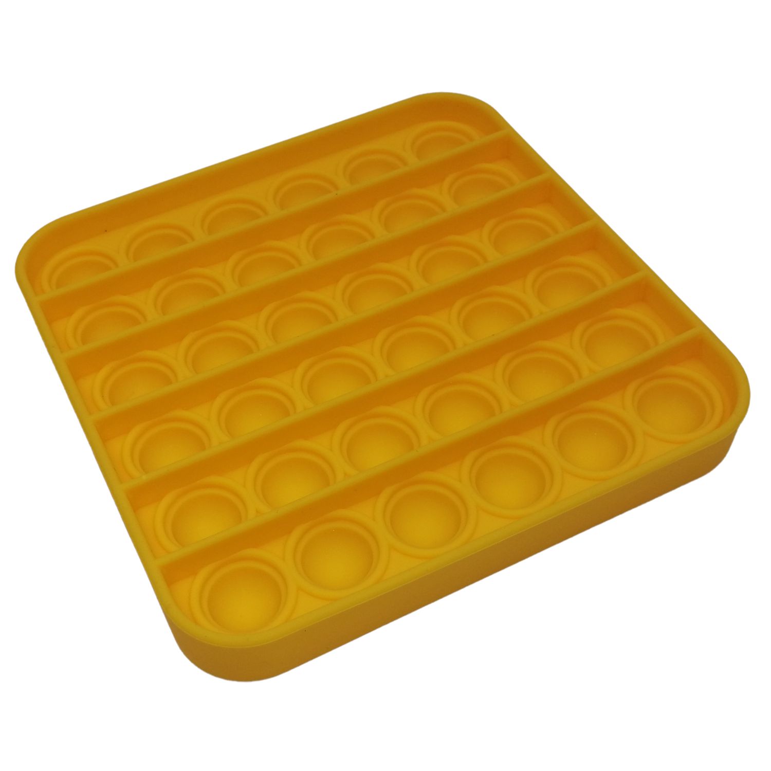 Jucarie antistres, Pop it, silicon, patrat, 12.5 cm, galben fotografia produsului View 4 L