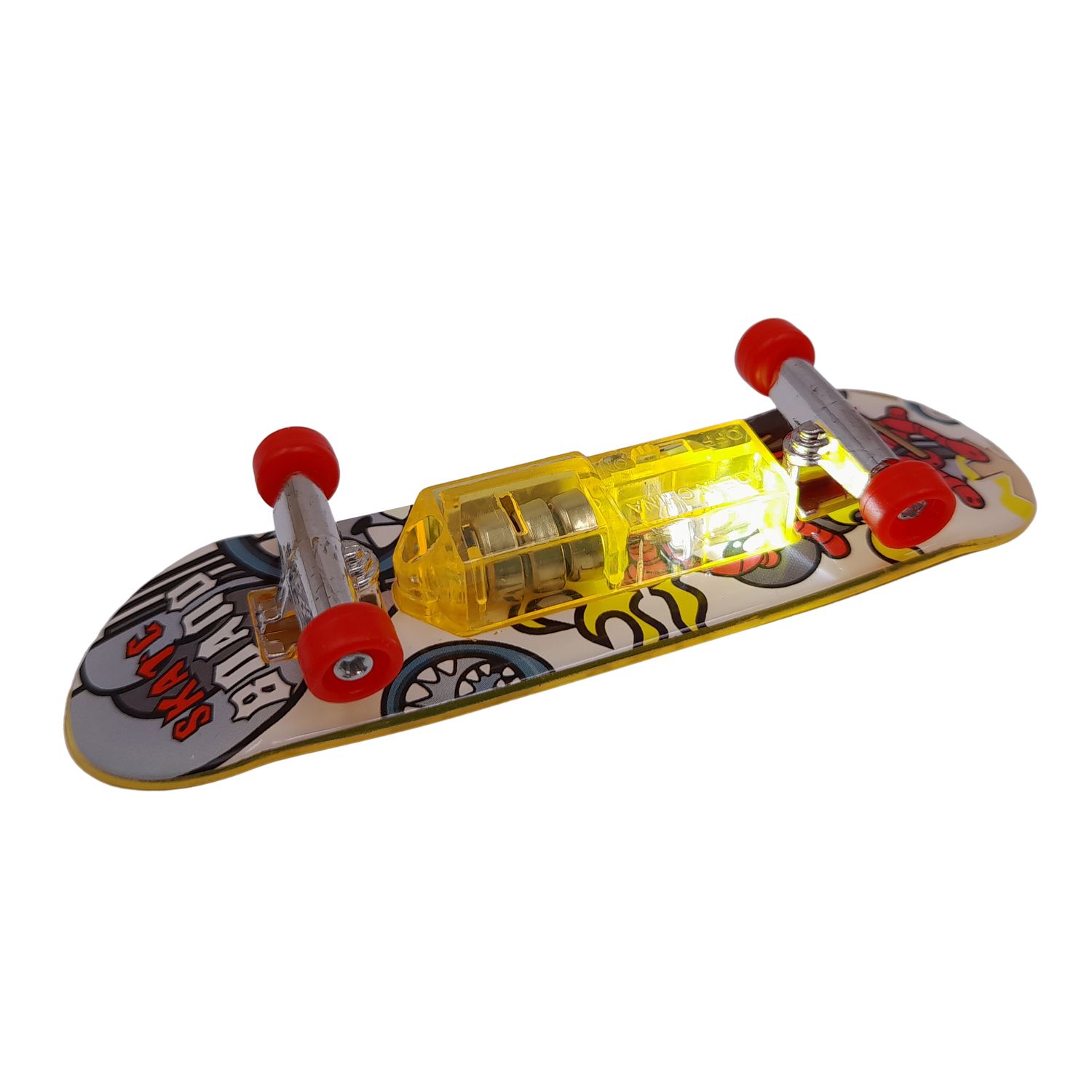 Mini Skateboard IdeallStore&reg;, Fingerboard Light, LED, 9.5 cm, negru fotografia produsului View 5 L