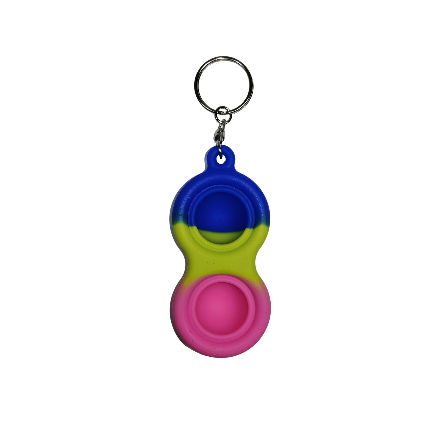 Jucarie antistres, Pop it, tip breloc, silicon, 8 cm, tricolor fotografia produsului View 2 L