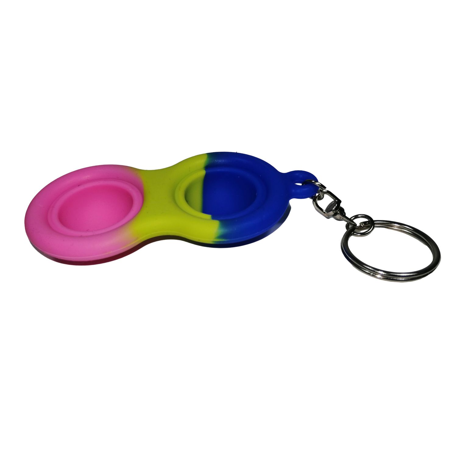 Jucarie antistres, Pop it, tip breloc, silicon, 8 cm, tricolor fotografia produsului View 3 L