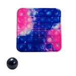 Jucarie antistres, Pop it, silicon, patrat, 13 cm, albastru fotografia produsului